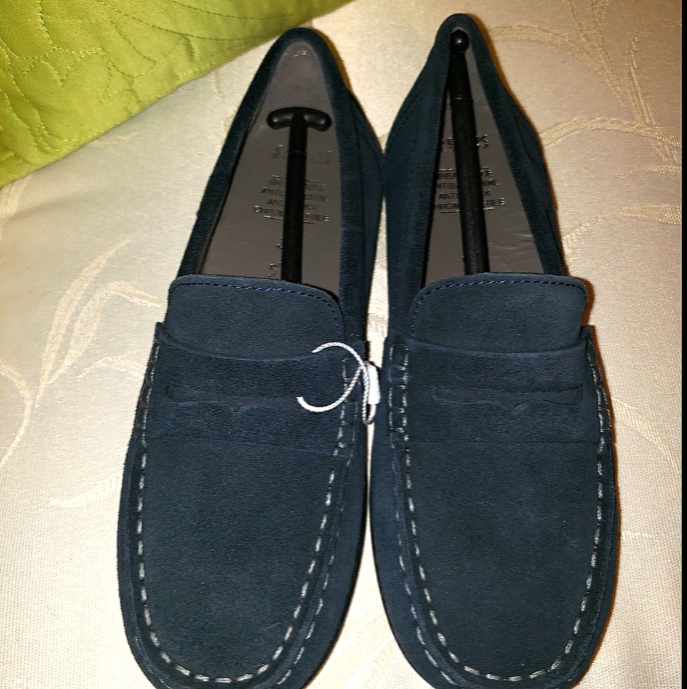 Boys Geox Respura Suede Shoes Blue Size 1